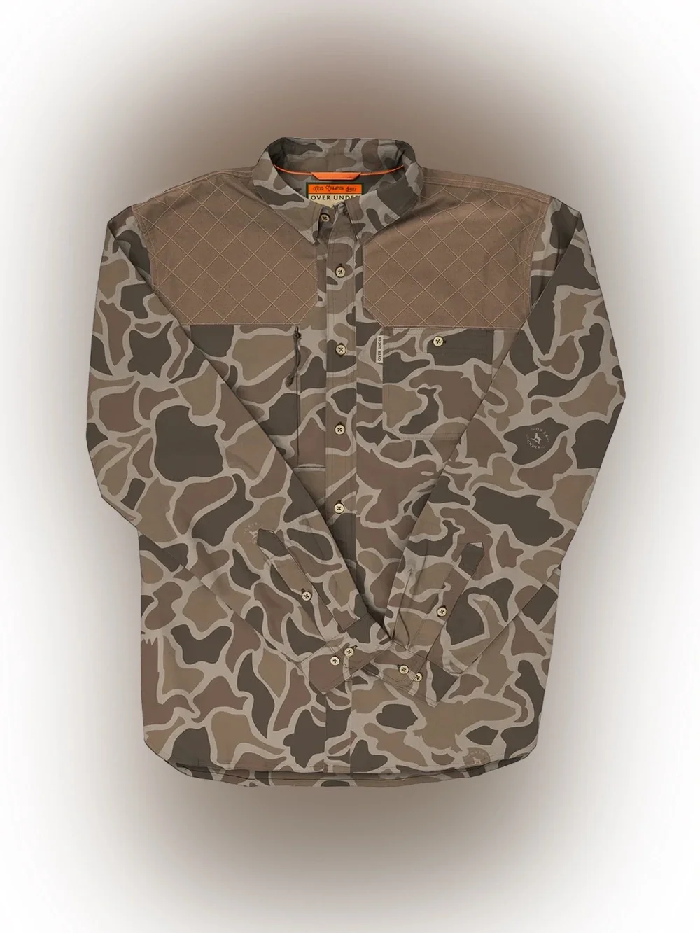 Over Under Clothing Duck Camo Field Champion Shooting Shirt Brown Small NWOT
